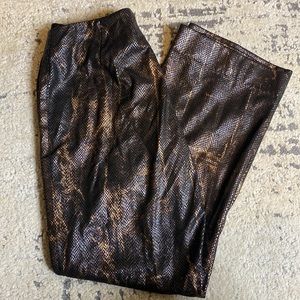 Faux Leather Snakeskin Pants